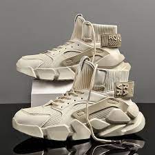 2021 Mens Casual High-Top Shoes Running Sneakers - Beige