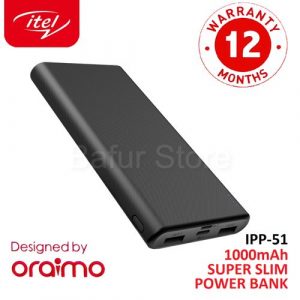 Itel Super Slim 10000mAh 2.1A Fast Charging Power Bank